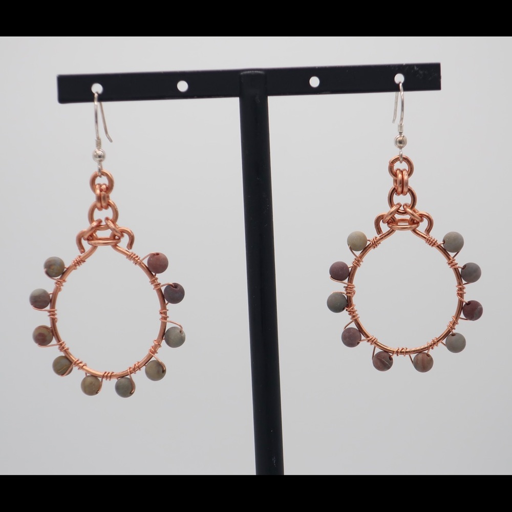 Jasper and Copper Earrings